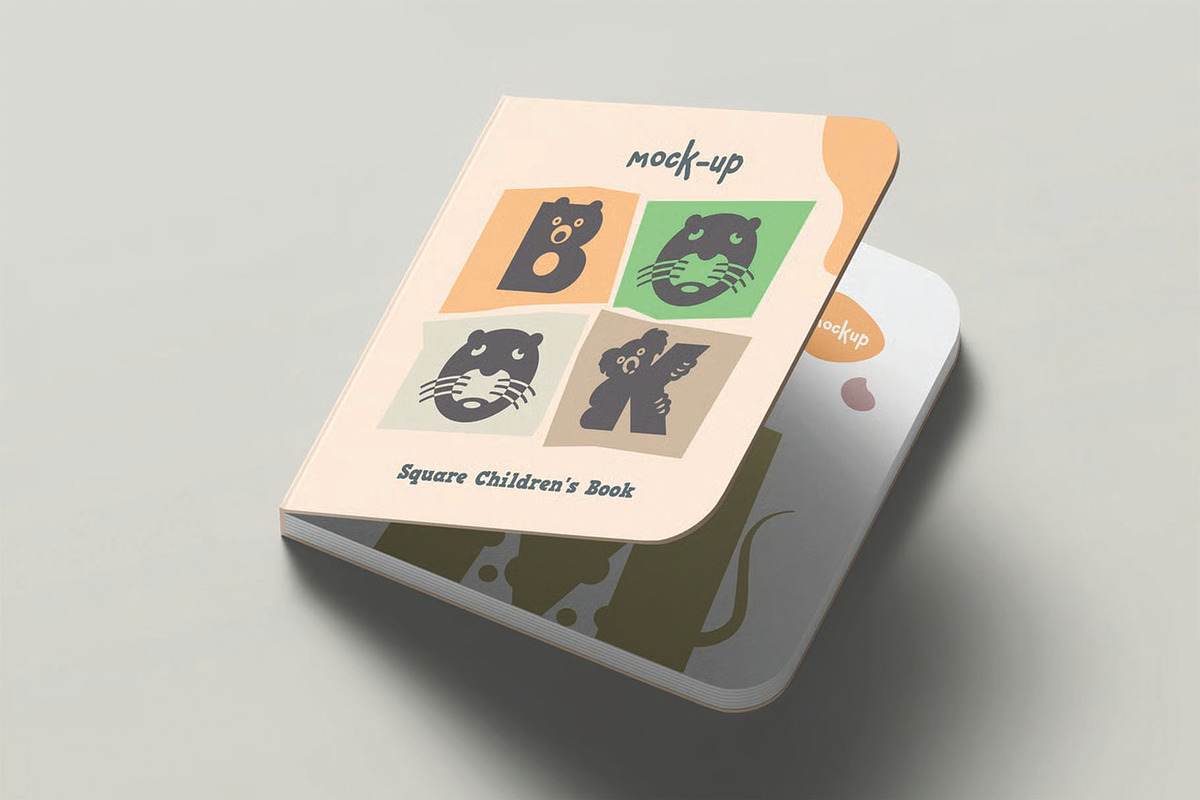 Square Children's Book Mockup, a Books & Magazine Mockup by DesignRushMarket (Photo 10 of 10)