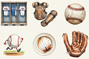 Watercolor Baseball Clipart, an Illustration by OK Design (Thumbnail 5 of 5)