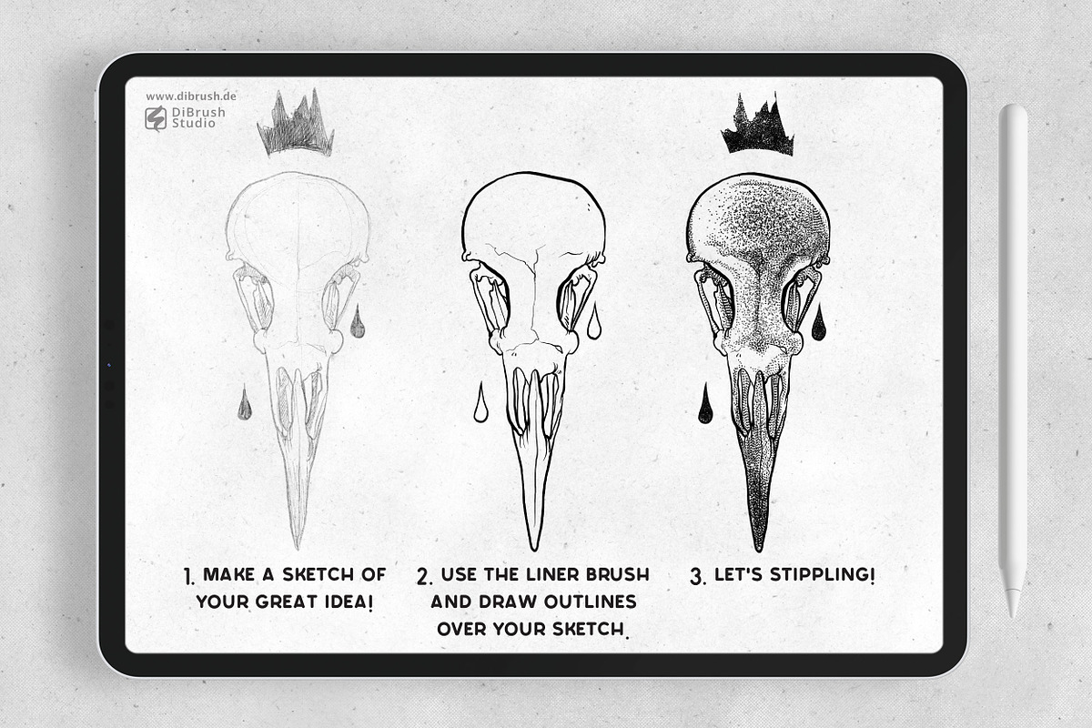 Procreate - Stipple Shading Studio, a Brush Add-On by DiBrush Studio (Photo 7 of 7)