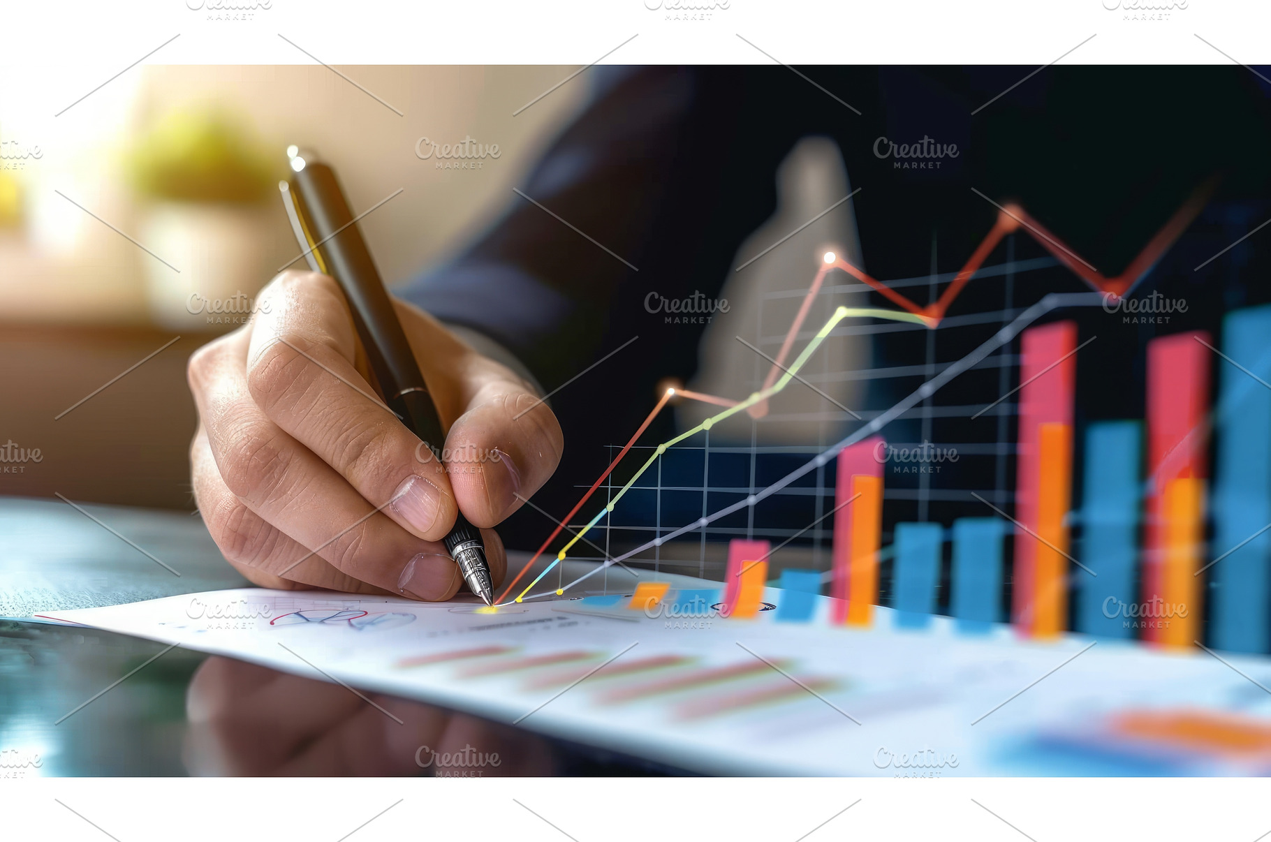 Handdrawn growth chart analyzed for, a Business Photo by Neirfy
