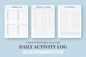 Daily Activity Log Printable Planner