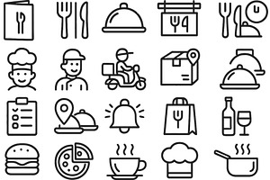 Vector illustration of line icons, a Food Illustration by ZinetroN