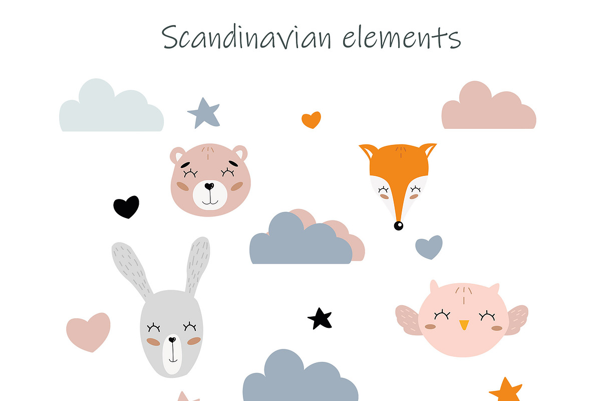 Scandinavian kids clipart PNG, an Animal Illustration by SleptArt (Photo 4 of 6)