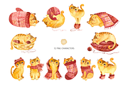 Watercolor Cute Cats & Knitting, a Graphic by Valin Malin (Thumbnail 2 of 23)
