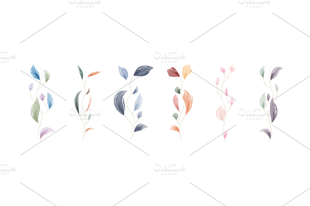 Collection of delicate watercolor, an Illustration by okskukuruza