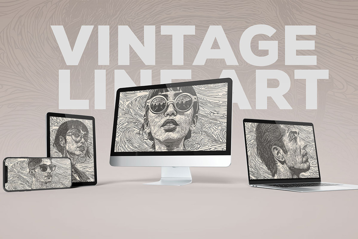 Vintage Line Art Photo Effect, an Action Add-On by Amorjesu.com (Photo 6 of 27)