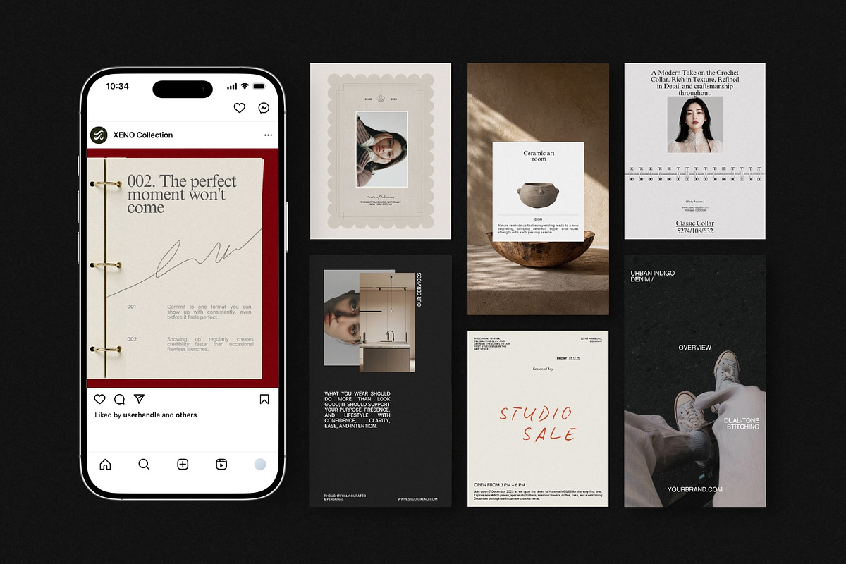 XENO | Instagram Post & Story (I), a Social Media Template by The Aesthetic Studio (Photo 1 of 10)
