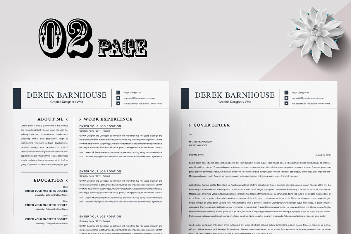 Clean Resume / CV Template, a Resume Template by X-Type (Photo 2 of 5)