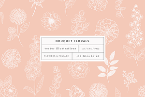 Bouquet Florals Vector Illustrations