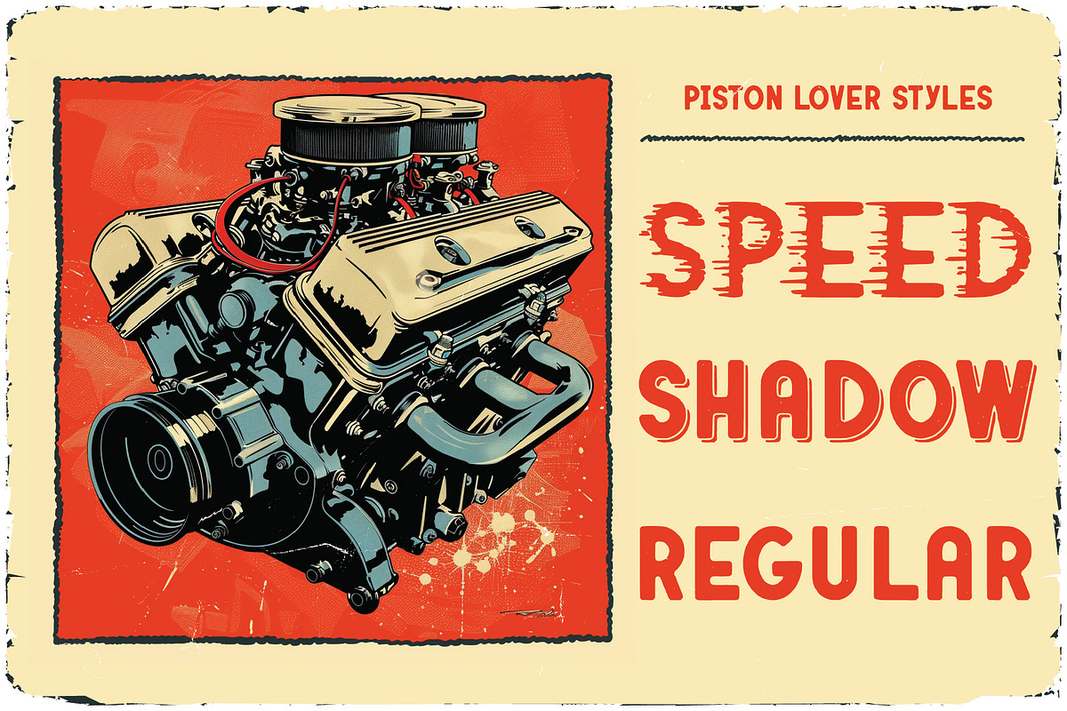 Piston Lover Retro Racing Font, a Sans Serif Font by JumboDesign (Photo 3 of 6)
