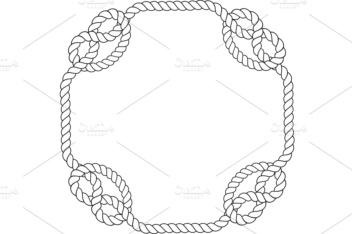 Round rope frame isolated on white, an Object Illustration by Quarta