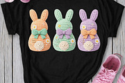 Faux Yarn Easter Bunnies png, an Illustration by Watercolor design (Thumbnail 5 of 6)