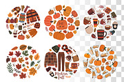 Autumn Cozy Collages - 6 Designs, a Seasonal Illustration by Whimsy Brush Studio (Thumbnail 2 of 9)