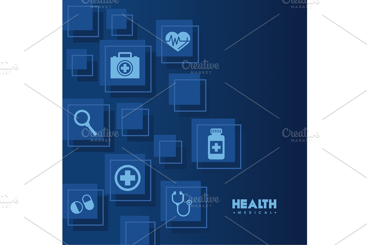 health background with icons, a Healthcare Illustration by studiogstock