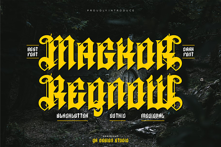 Magkor Reqnow - Medieval Font, a Blackletter Font by QR Design Studio