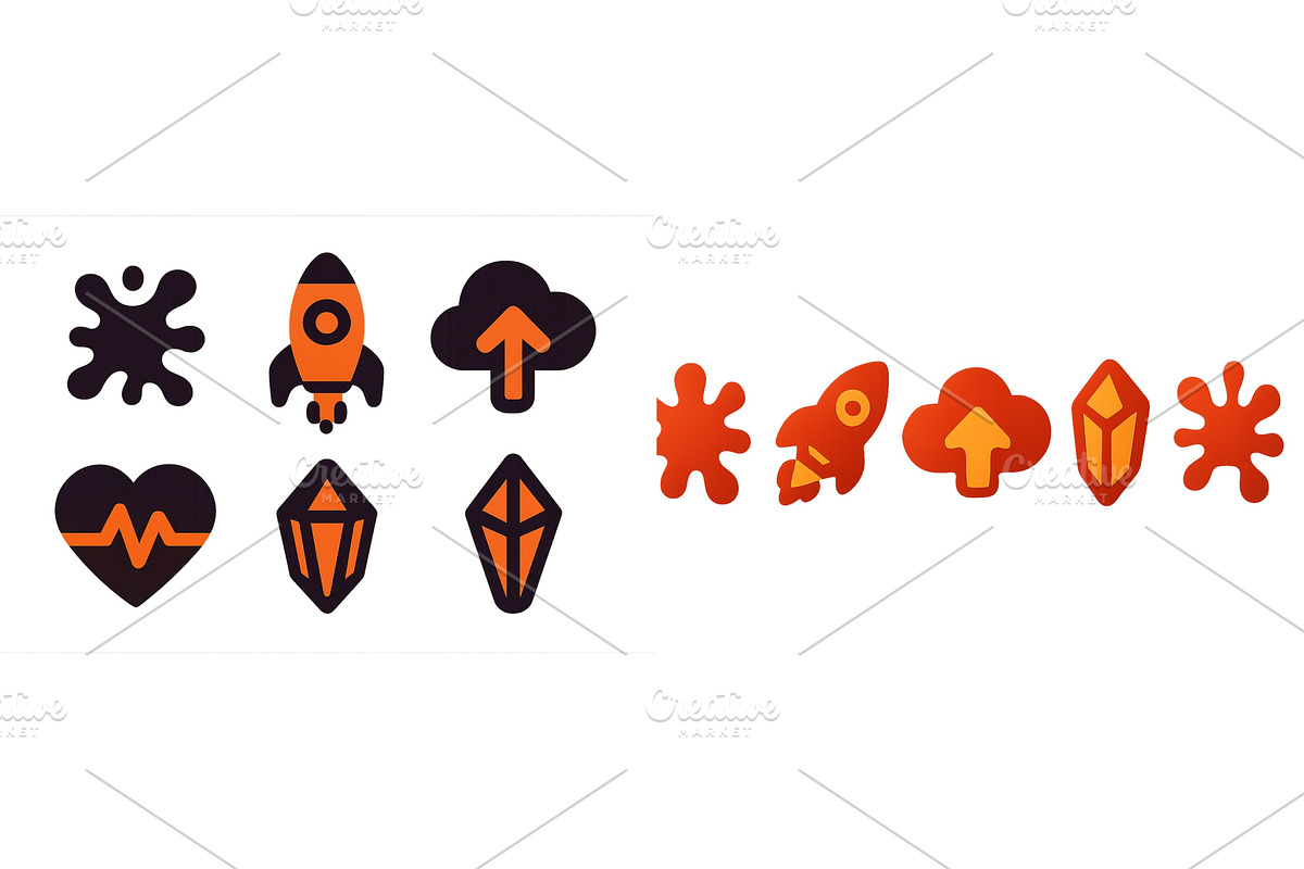 Colorful vector icons depicting, an Illustration by ZinetroN