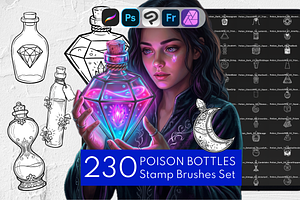 Potion & Poison Bottles Stamps