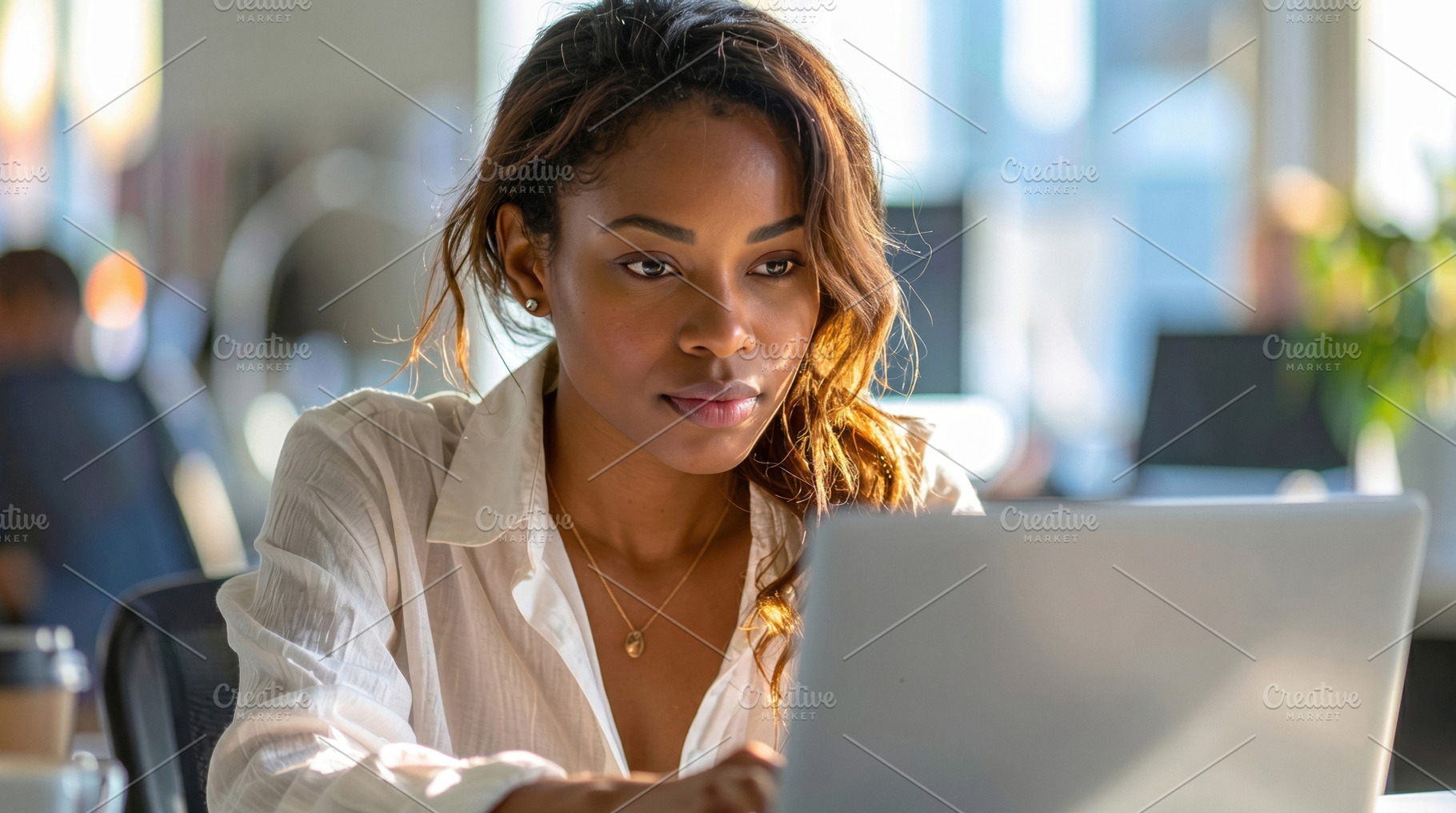 Focused Professional Woman Working on Laptop, a Business Photo by Davizro's Market