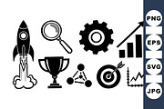 Business Growth Icon Set Vector, an Illustration by designvectx (Thumbnail 1 of 3)