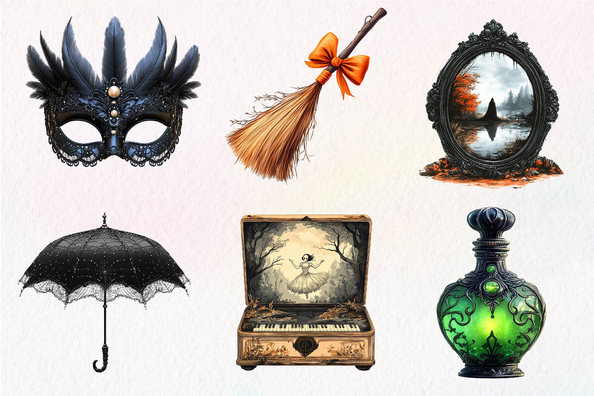 Victorian Halloween Clipart PNG, an Illustration by Dream Creation (Photo 6 of 7)