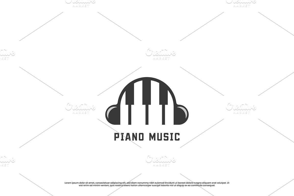 Piano Music Song Logo Design Icon, a Branding & Logo Template by Morvana Crew