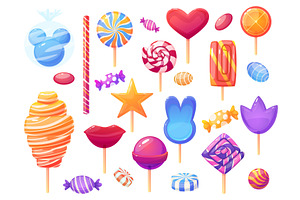 Sweet candies. Lollipops, caramel, a Food Illustration by LadadikArt
