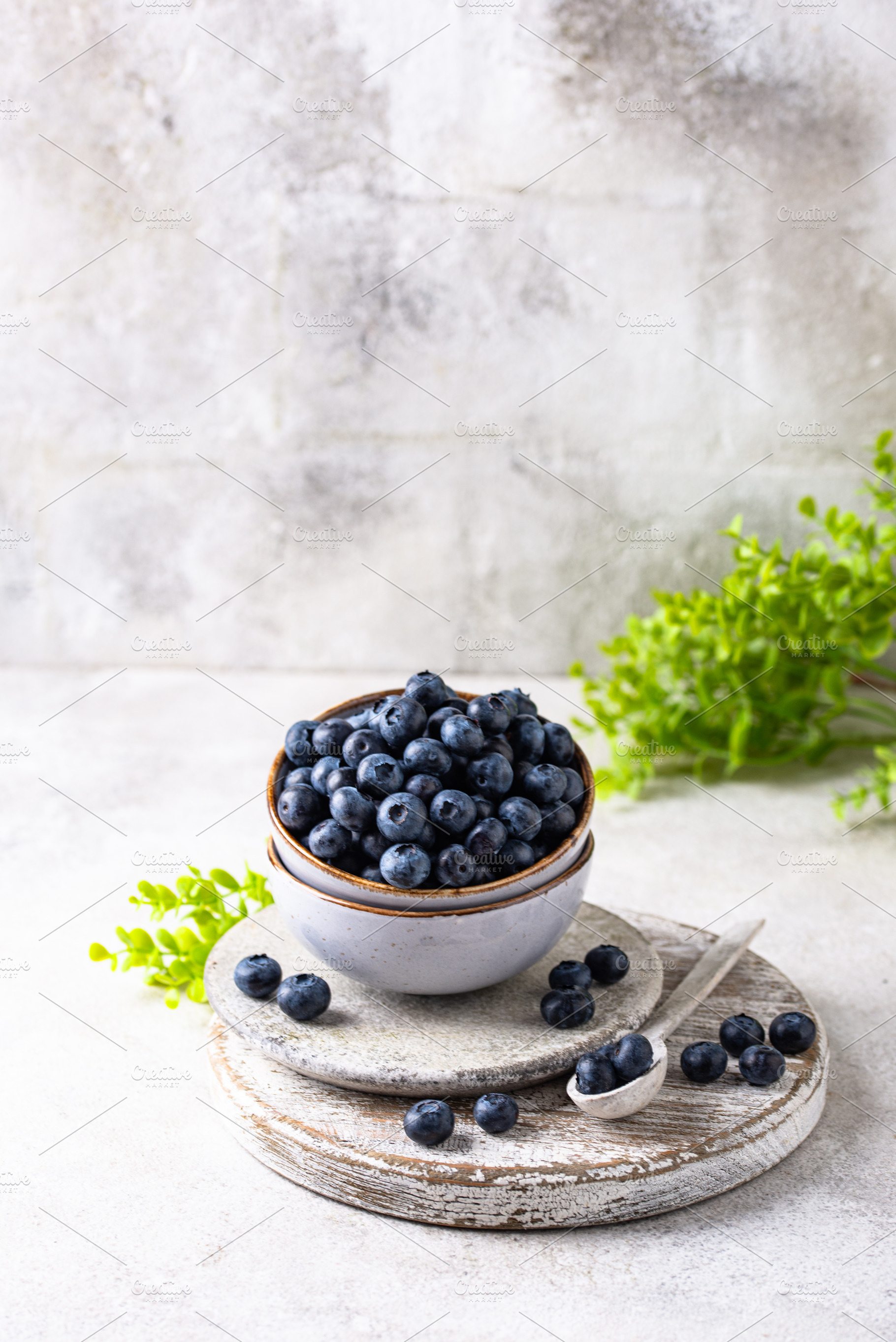 Fresh ripe blueberry berries in bowl, a Food & Drink Photo by Yulia Furman