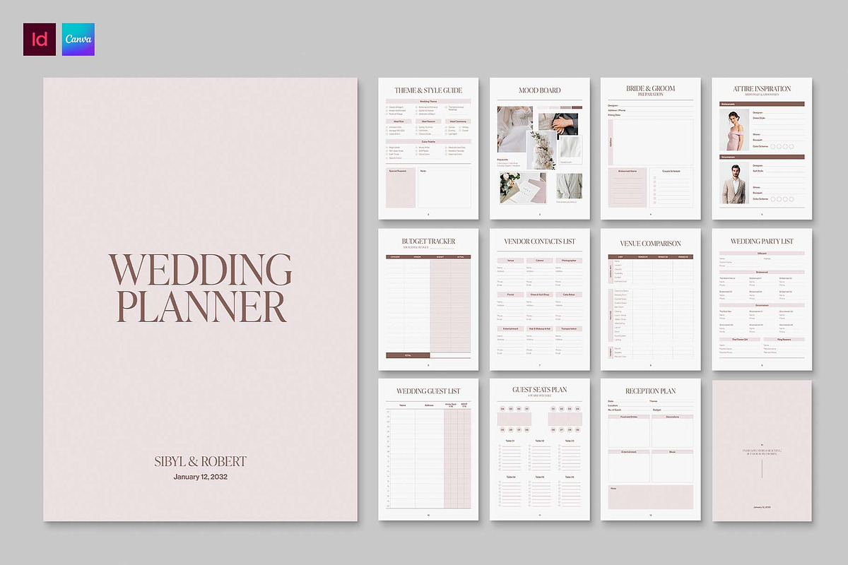 Wedding Planner Template, a Stationery Template by BrandPacks (Photo 1 of 6)