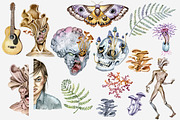 Zombies, monsters, mushrooms clipart, an Object Graphic by SimpleWishesArt (Thumbnail 2 of 10)