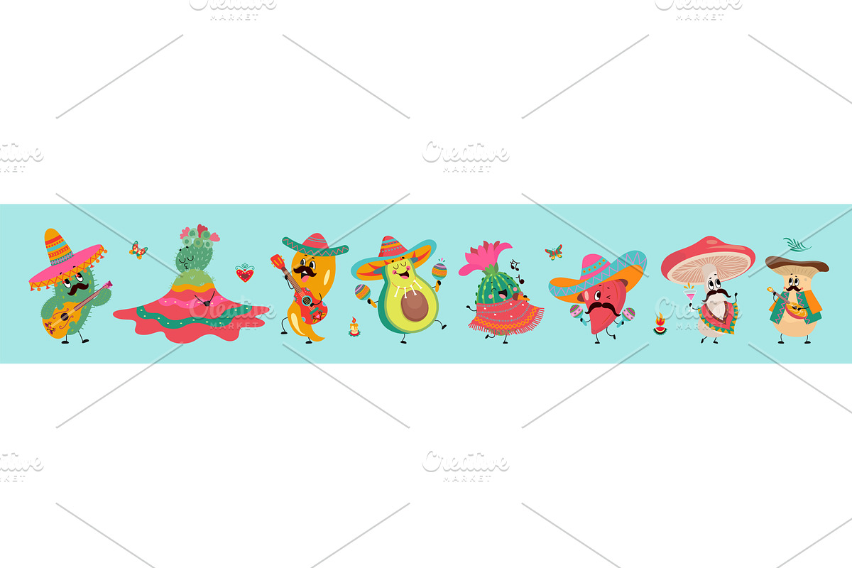 Mexican vegetables characters. Cinco, a Food Illustration by Valerie Bodnar