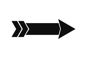 Bold Black Arrow Directional Pointer, an Object Illustration by Pixeness Studio