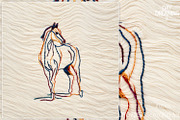 Colorful Thread Horse Embroidery Art, an Animal Illustration by yahu88studio (Thumbnail 6 of 7)