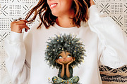 Whimsical black afro girl clipart, an Illustration by SinaCreation (Thumbnail 8 of 11)