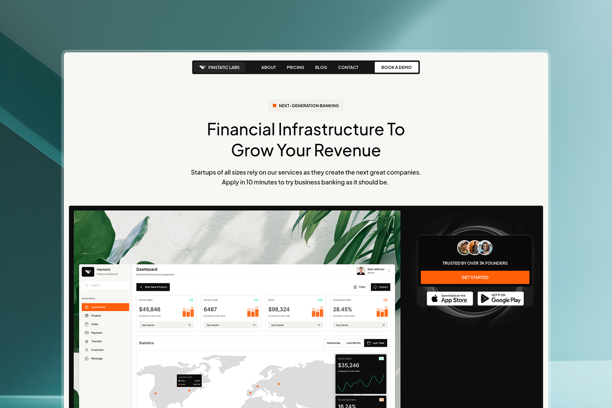 FinStatic | SaaS Framer Template, a Landing Page Template by UI Petal (Photo 1 of 4)