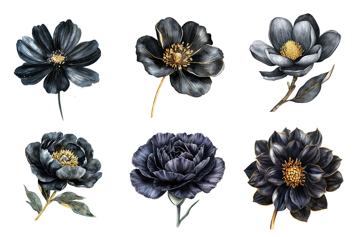 Glitter Luxury Black Spring Flower, an Illustration by CreationArt (Photo 5 of 5)