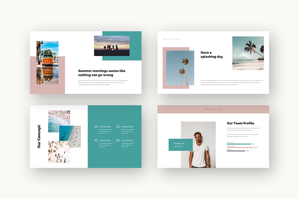 Deza : Beach Vacation Powerpoint, a Presentation Template by Punkl Camp (Photo 4 of 16)