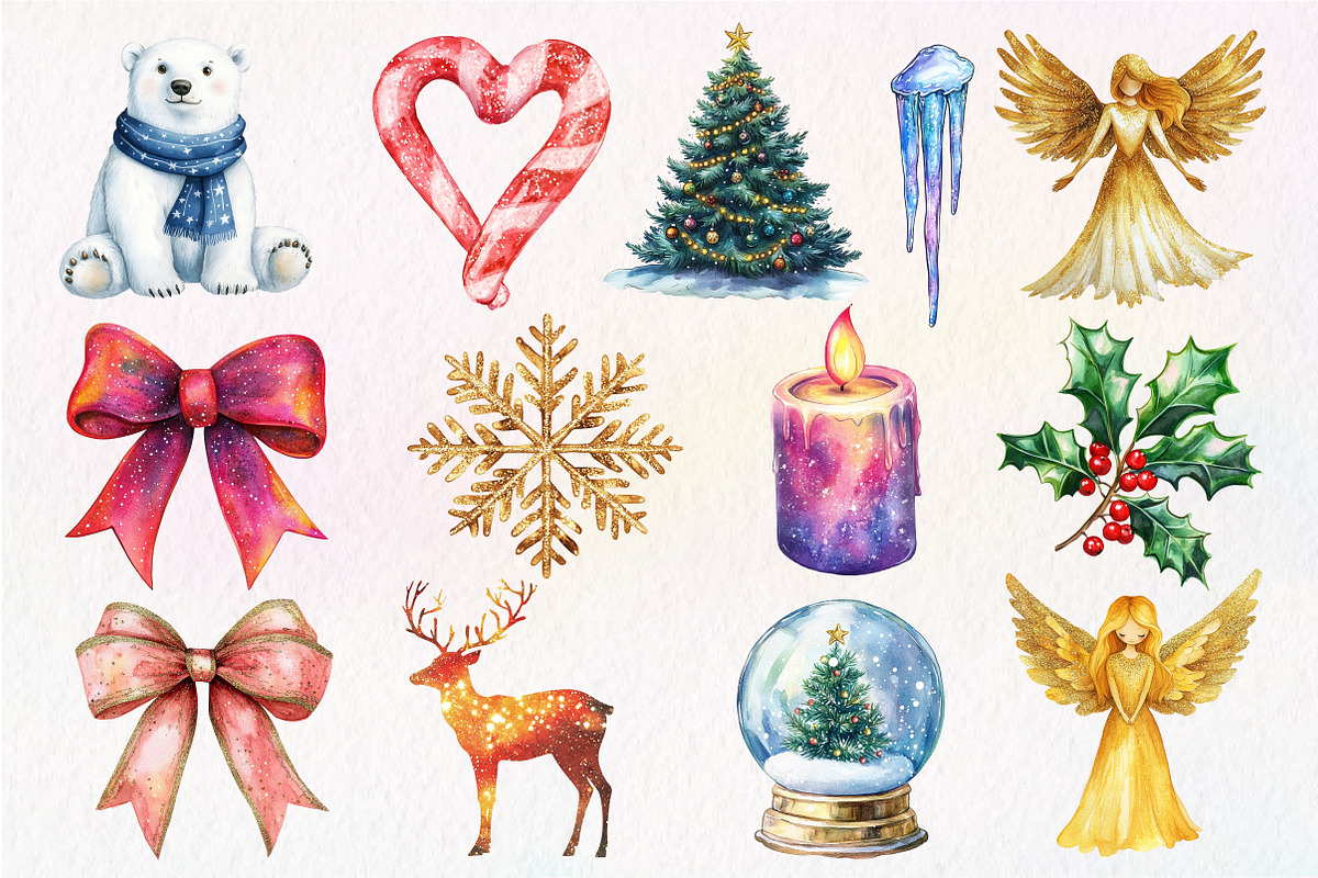 Glitter Christmas Sublimation Clipar, an Illustration by Dream Creation (Photo 2 of 4)