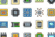 Computer chip technology icons, an Object Graphic by pikepicture (Thumbnail 3 of 3)