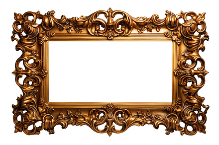 antique golden frame isolated on white background. Generative Ai, an Arts & Entertainment Photo by Ales Munt
