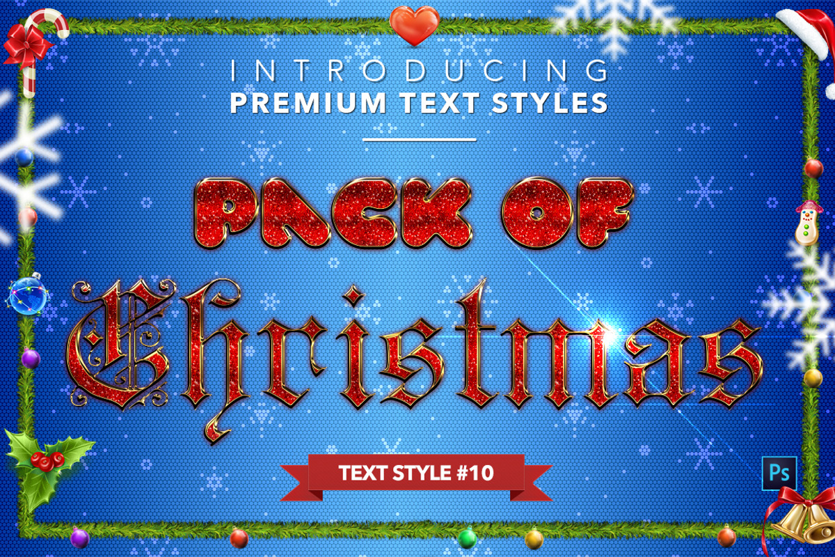 Christmas Pack #1 - Text Styles, a Layer Style Add-On by Jonas Stensgaard (Photo 11 of 23)