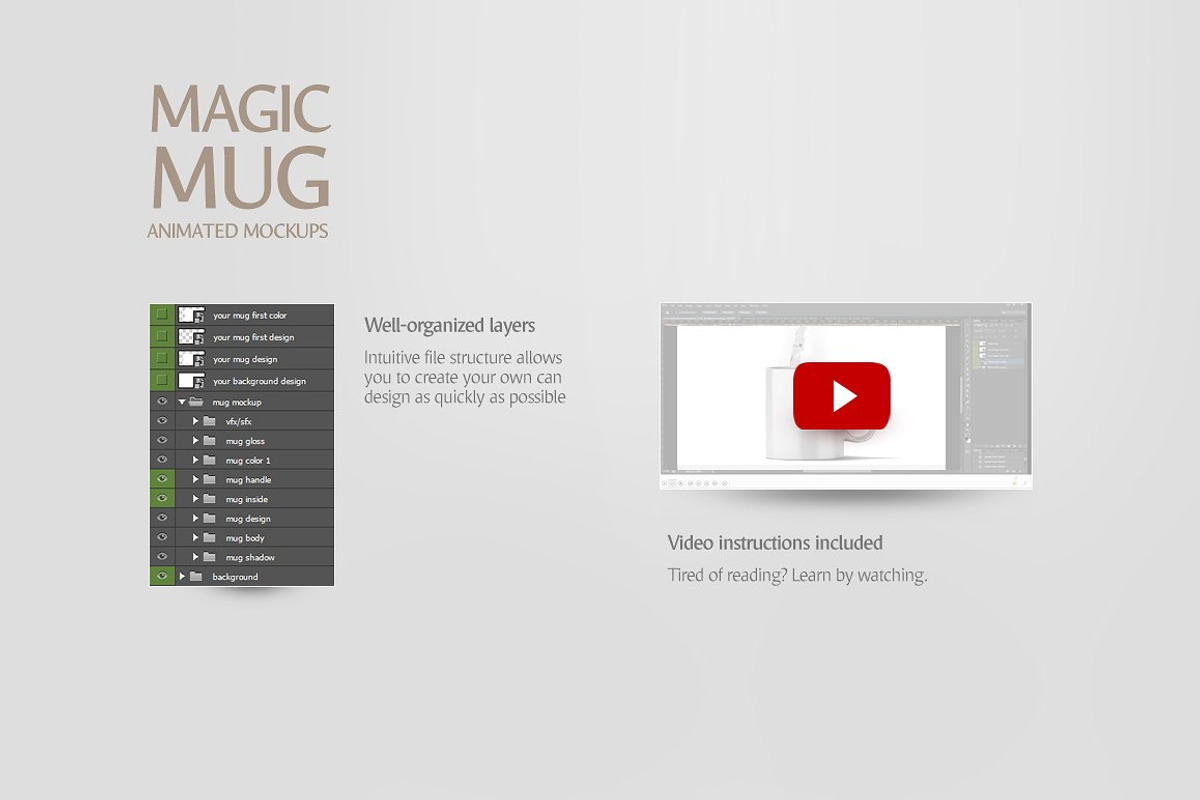 Magic Mug Animated Mockup, a Cups & Container Mockup by rebrandy