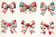 Patchwork Valentine's Day Bow, an Illustration by DreamArtGraphic (Thumbnail 5 of 5)
