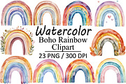 Watercolor Boho Rainbow, an Illustration by Design Market (Thumbnail 1 of 3)