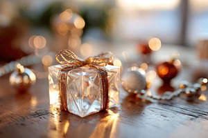 Beautifully wrapped gift box for the holidays, a Holiday Photo by AlyaAnd