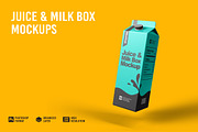 Juice & Milk Box Mockup, a Packaging Mockup by Aprndy85 (Thumbnail 1 of 3)