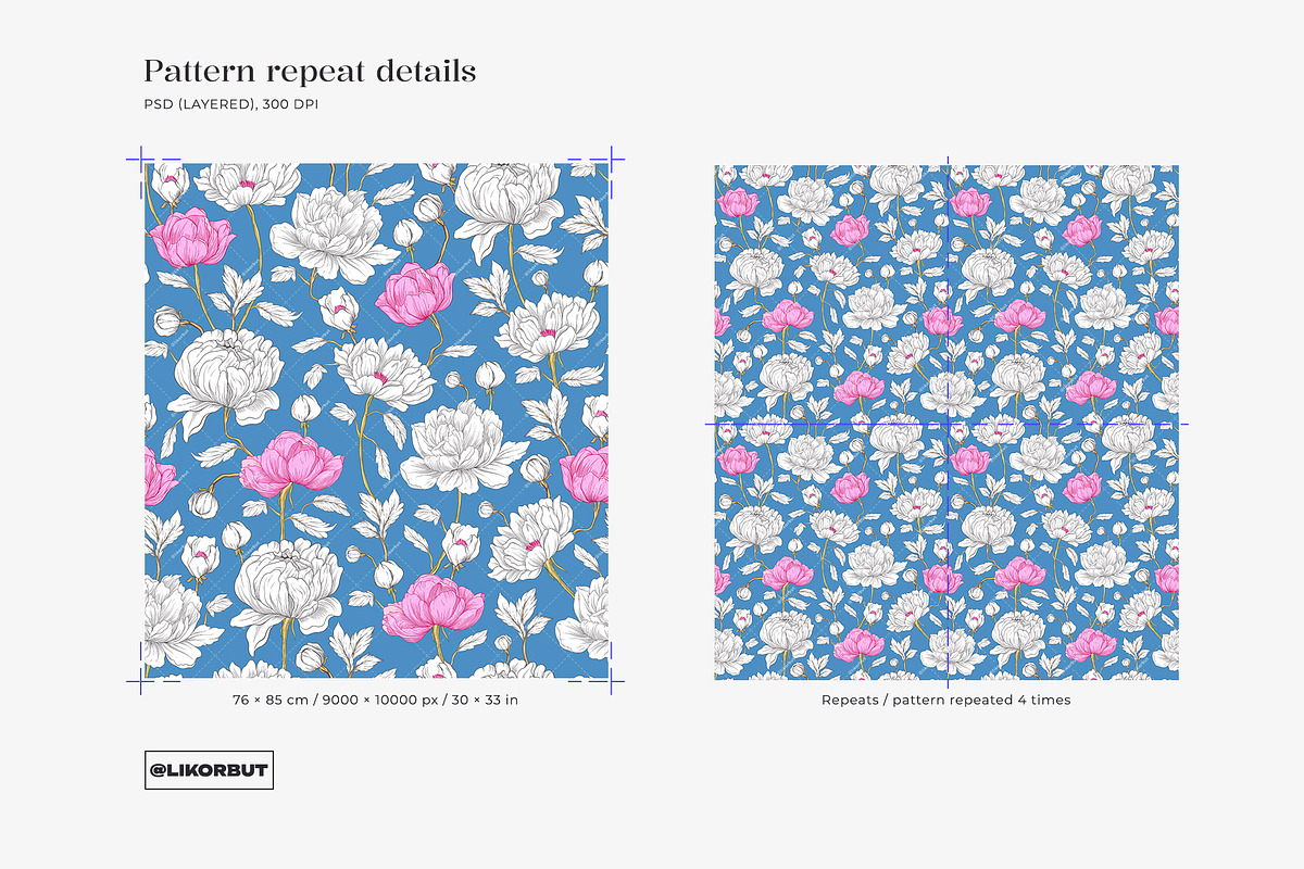 Elegant Bloom Luxury Pattern Design, a Pattern Graphic by likorbut (Photo 3 of 13)