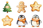 Watercolor Christmas Characters, a Seasonal Illustration by CitraGraphics (Thumbnail 5 of 7)