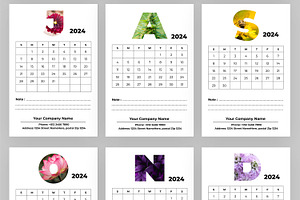 Nature Alphabet Style Wall Calendar