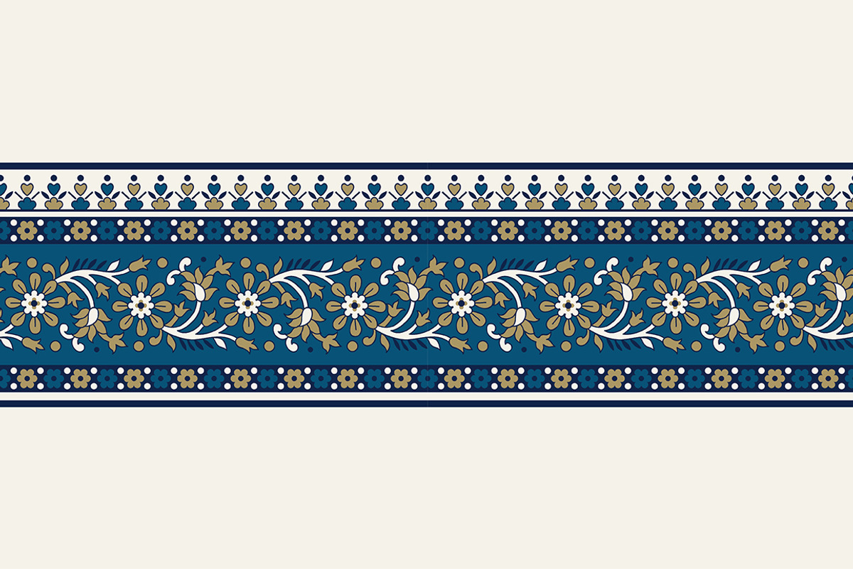 Blue Indian Block Print: Border Vol2, a Pattern Graphic by StabuLaRasa illustration (Photo 12 of 13)
