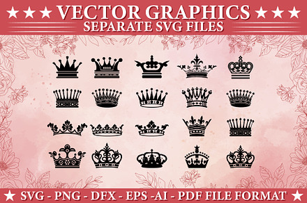 Crowns silhouette SVG vector